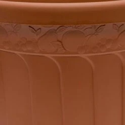 B&M Terracotta Round Planter 45cm -Garden Furniture 235615 Woodland Fern Design Terracotta Round 45cm Planter 2