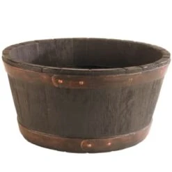 B&M Oakwood Barrel Planter 50cm -Garden Furniture 291239 oakwood barrel planter 50cm1