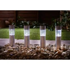 Solar Powered Mini Tube Post - White 6pk