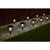 Solar Powered Black Post Lights - White 8pk -Garden Furniture 331191 solar post lights 9pk white1