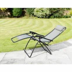 B&M Dakota Zero Gravity Relaxers - Grey 2pk 8 B&M Dakota Zero Gravity Relaxers - Grey 2pk -Garden Furniture 331325 2 zero gravity relaxers grey