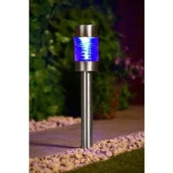 B&M Sicily XL Solar Post Lights 3pk -Garden Furniture 341969 sicily 3pk xl post lights blue1