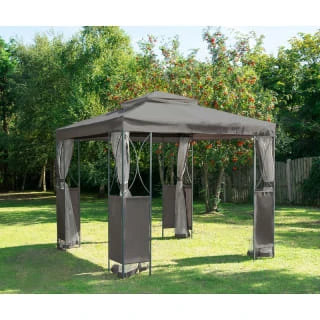 B&M Luxury Steel Framed Gazebo 2.5m - Grey 3 B&M Luxury Steel Framed Gazebo 2.5m - Grey