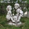 B&M Boy & Girl Seesaw Garden Statue -Garden Furniture 353580 boy and girl on seesaw garden statue