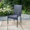 Bali Rattan Effect Stacking Chair 1 Bali Rattan Effect Stacking Chair -Garden Furniture 353601 bali black rattan stack chair