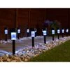 Solar Powered Black Post Lights - Cool White 15pk -Garden Furniture 353602 15pk solar powered black post lights cool white led