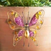 B&M Glitter Plant Pot Hook - Pink Butterfly 1 B&M Glitter Plant Pot Hook - Pink Butterfly -Garden Furniture 353658 glitter butterfly pink