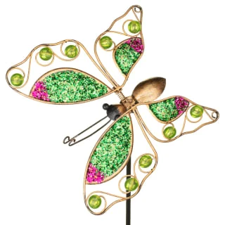 B&M Glitter Stake - Green Butterfly 4 B&M Glitter Stake - Green Butterfly - Image 2