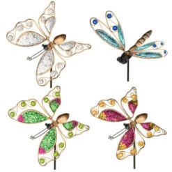 B&M Glitter Stake - Green Butterfly 8 B&M Glitter Stake - Green Butterfly -Garden Furniture 353659 glitter stakes main 2