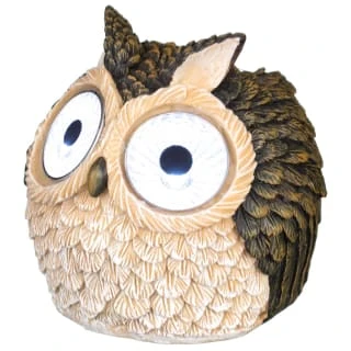 B&M Solar Owl With Light Up Eyes 10cm - Brown 3 B&M Solar Owl With Light Up Eyes 10cm - Brown