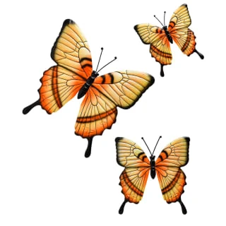 B&M Butterflies Wall Art 3pk - Orange 3 B&M Butterflies Wall Art 3pk - Orange
