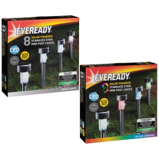 Eveready Mini Solar Lighting Posts 8pk - Colour Changing 6 Eveready Mini Solar Lighting Posts 8pk - Colour Changing - Image 4