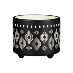 B&M Urban Eden Embossed Footed Planters 3pk - Black 10 B&M Urban Eden Embossed Footed Planters 3pk - Black -Garden Furniture 366531 3pk urban eden plant pot on tripod stand black 4