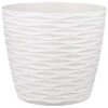 B&M Wave Effect Plastic Plant Pot - White -Garden Furniture 366554 wave effects plastic plant pot white