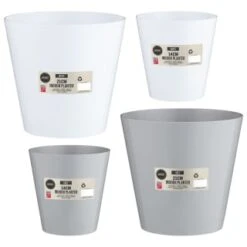 Indoor Planter 21cm - White -Garden Furniture 369890 369891 369892 369893 21cm indoor planter grey 1