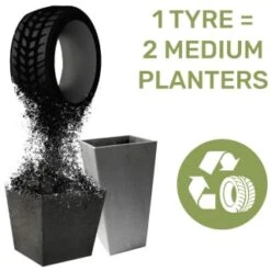 B&M Sonata Planter 71cm - Pewter -Garden Furniture 377687 377689 377691 377694 377698 377702 sonata planter slate pewter 33cm 50cm 70cm 1