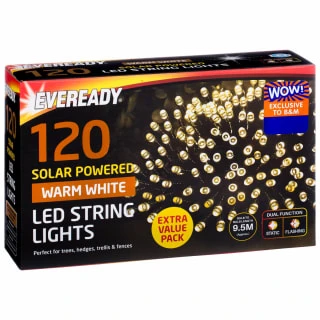 Eveready Solar Powered LED String Lights 120pk - Warm White 4 Eveready Solar Powered LED String Lights 120pk - Warm White - Image 2