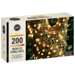 Solar Powered Micro LED Lights 200pk - Warm White 8 Solar Powered Micro LED Lights 200pk - Warm White -Garden Furniture 379225 200 solar powered micro led string lights warm white 21