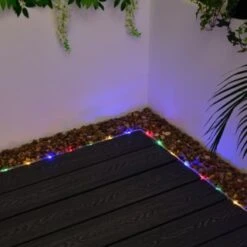 Solar Powered 10m Micro LED Rope Light - Multicolour -Garden Furniture 379269 10m tube string light 100 multi colour leds 3