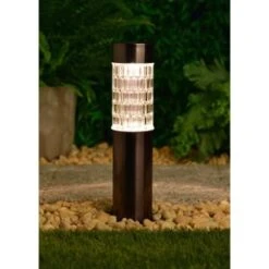 B&M Glass Top Solar Post Light 7 B&M Glass Top Solar Post Light -Garden Furniture 379310 glass top solar post light black nickle 3