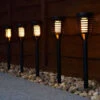 Morocco Solar Powered Post Lights - Flame Effect 5pk 1 Morocco Solar Powered Post Lights - Flame Effect 5pk -Garden Furniture 379318 morocco 5pk solar powered post lights flame effect