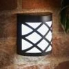 Solar Powered Kensington Wall Lights - Black 4pk 2 Solar Powered Kensington Wall Lights - Black 4pk -Garden Furniture 379452 4pk solar powered kensington black fence wall lights cool white leds