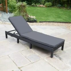 Garden Furniture 15 Bali Multi Position Lounger - Black