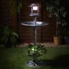 4-in-1 Bird Bath With Planter & Solar Light - Pewter 2 4-in-1 Bird Bath With Planter & Solar Light - Pewter -Garden Furniture 379482 4 in 1 pewter bird bath feeder solar light planter 2