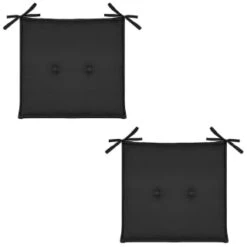 Garden Furniture -Garden Furniture 379539 2pk shower resistant seat pads black 2
