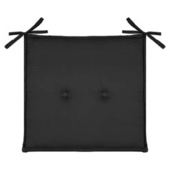 Garden Furniture 32 Luxury Seat Pads - Black 2pk