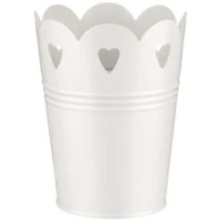 B&M Heart Tin Decorative Planter - Cream