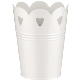 B&M Heart Tin Decorative Planter - Cream 3 B&M Heart Tin Decorative Planter - Cream