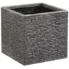 B&M Small Square Planter - Pewter -Garden Furniture 381627 381629 large small square pewter planter 2 1