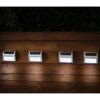 Solar Powered Stainless Steel Fence Lights 4pk 2 Solar Powered Stainless Steel Fence Lights 4pk -Garden Furniture 382952 4pk solar powered stainless steel fence wall lights cool white leds 2