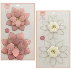 B&M Flower Wall Plaques 2pk - Pink -Garden Furniture 392757 2pk metal wall flowers group