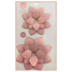 B&M Flower Wall Plaques 2pk - Pink -Garden Furniture 392757 2pk metal wall flowers pink