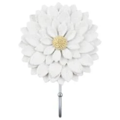B&M Flower Wall Hook - Cream 9 B&M Flower Wall Hook - Cream -Garden Furniture 392759 flower wall hook white 2