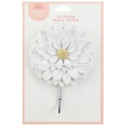 B&M Flower Wall Hook - Cream 10 B&M Flower Wall Hook - Cream -Garden Furniture 392759 flower wall hook white