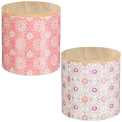 B&M Ceramic Candle With Wooden Lid - White -Garden Furniture 392775 large printed ceramic candle with wooden group