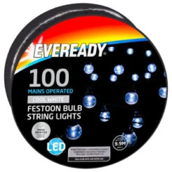 Eveready Mains Powered LED Festoon Bulb String Lights 100pk - Cool White 9 Eveready Mains Powered LED Festoon Bulb String Lights 100pk - Cool White -Garden Furniture 392911 eveready 100 mains operated festoon bulb string lights1