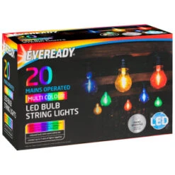 Eveready Mains Powered LED Bulb String Lights 20pk - Multicolour 7 Eveready Mains Powered LED Bulb String Lights 20pk - Multicolour -Garden Furniture 392913 eveready 20 mains operated multi colour bulb string lights 1