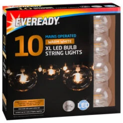 Eveready Mains Powered XL LED Bulb String Lights 10pk - Warm White -Garden Furniture 392917 eveready 10 mains operated warm white xl led bulb string lights21