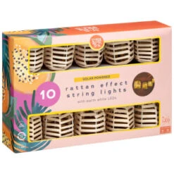 B&M 10 Solar Rattan Effect String Lights 7 B&M 10 Solar Rattan Effect String Lights -Garden Furniture 392921 10 solar rattan effect string lights 3
