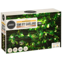 Solar Powered Artificial Ivy Garland 5m 11 Solar Powered Artificial Ivy Garland 5m -Garden Furniture 392926 5m ivy garland with 60 warm white solar leds 4