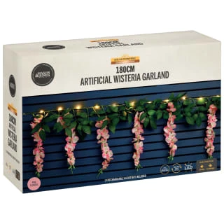 Artificial Wisteria Garland With 20 Solar LEDs 6 Artificial Wisteria Garland With 20 Solar LEDs - Image 4