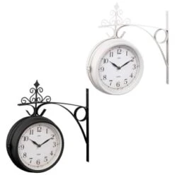 B&M Outdoor Dual Sided Station Clock - Cream 7 B&M Outdoor Dual Sided Station Clock - Cream -Garden Furniture 392937 outdoor dual sided station clock group