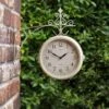 B&M Outdoor Dual Sided Station Clock - Cream -Garden Furniture 392937 outdoor dual sided station clock white1