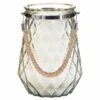 B&M Large Faceted Glass Candle With Rope Handle - Cream -Garden Furniture 392940 superbloom large faceted glass candle with rope handle cream 2