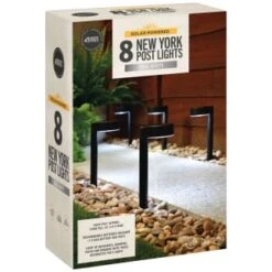 Solar Powered New York Post Lights 8pk 9 Solar Powered New York Post Lights 8pk -Garden Furniture 392977 solar powered new york post lights 8pk 3