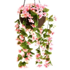 Solar Powered Artificial Floral Hanging Basket -Garden Furniture 393030 solar powered artificial floral hanging basket 4
